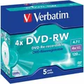 Produktbild: 5 Verbatim Rohlinge DVD-RW 4,7GB 4x Jewelcase