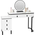 Produktbild: Woltu Schminktisch, Weiß, Schwarz, Holzwerkstoff, Metall, 5 Schubladen, Rechteckig,Rechteckig, 100x126x40 cm, Schlafzimmer, Schminktische