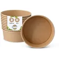 Produktbild: BIOZOYG Salatschale 50 Stück 1000 ml braun Suppenschalen Einwegschalen Einweggeschirr Deli Container Bowl to go Kartonschale Einweg Suppenbehälter