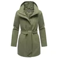 Produktbild: Marikoo Kurzmantel Katalinaa Eleganter Wickel Mantel mit Taillengürtel und Oversized Hood Kapuze S (36)