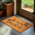 Produktbild: BRUBAKER Fußmatte für Außen und Innen - Herein Spaziert mit Schmetterlingen - 45 x 75 cm Schmutzfangmatte - Fußabtreter aus Kokos - Wetterfest und rutschfest - Antirutsch Türvorleger - Braun