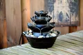 Produktbild: Tischbrunnen 3-stufig Zimmerbrunnen Cascade Steinoptik Wasserbrunnen Indoor