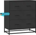 Produktbild: Sideboard SOPI für Wohnzimmer Schwarz 68x35x76 cm und Metall | Kommode Flur Anrichte mit Schubalden