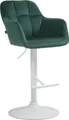 Produktbild: CLP Barhocker Natoma Samt I 360° Drehbar, Metallgestell Mit Fußstütze,grün Metall matt weiss