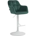 Produktbild: CLP Barhocker Natoma Samt I 360° Drehbar, Metallgestell Höhenverstellbar Mit Fußstütze I Tresenhocker Mit Gepolstertem Sitz Und Rücklehne