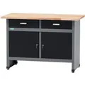 Produktbild: Küpper Werkbank m. 2 Türen & 2 Schubladen 84 x 120 x 60 cm Schwarz-Hellgrau