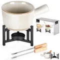 Produktbild: Fondue-Set Fondue aus Porzellan mit Fonduegabeln 450 ml 4-tlg.