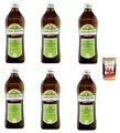 Produktbild: Farchioni Olio Extra Vergine di Oliva – Natives Olivenöl extra – kalt extrahiert – fruchtig & ausgewogen – ideal für Salate, Kochen & Marinaden – 6 x 1 L Glasflasche + Italian Gourmet Polpa