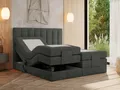 Produktbild: MKS MEBLE Boxspringbett 140x200 elektrisch verstellbar 7-Zonen Taschenfederkern Matratze und Topper Bett 140x200 mit Motor Polsterbett Motorbett - Comforto - Dunkelgrau Strukture - H4