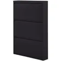 Produktbild: Schuhschrank Sabine aus Metall, modernes Design, Schwarz, platzsparend, 3 Fächer