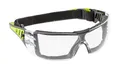 Produktbild: Högert Technik - LOTZEN Schutzbrille klar/grün uni/Augenschutz, UV Schutz - kratzfeste Schutzbrille für Industrie und Gewerbe/Gummiband/leichte und robuste Konstruktion/Normen: EN 166: 2001