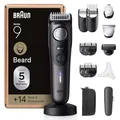 Produktbild: Braun Barttrimmer Series 9, Elektrischer Bartschneider Herren mit 14 Barber-Tools, Ultrascharfe ProBlade Klinge, 180 Min Akkulaufzeit, Kabelloser Bartrasierer, 52 Längen, Wasserdicht, BT9565, Titan