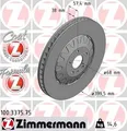 Produktbild: 2x ZIMMERMANN Bremsscheibe 100.3375.75 für AUDI