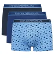 Produktbild: Emporio Armani Unterwäsche Boxershorts Trunk Cotton blau/dunkelblau gemustert Herren - 3 Stück, Größe: S