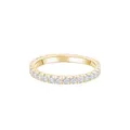 Produktbild: Lisandra Scott Eternity Ring Treasure 925 Sterlingsilber mit Zirkonia Kristall Damenring in Silber, Rosegold und Gold für Damen, Frauen mit Funkelnden Steinen Breit (48, Gold)