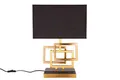 Produktbild: Tischlampe Stoff Schwarz Gold 56 cm E27 gemütlich Wohnzimmer Leuchte blendarm