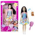 Produktbild: Barbie-Puppe für Vorschulkinder, schwarzes Haar, My First Barbie Renee Puppe, Kinderspielzeug und -geschenke, Plüschfuchs, Zubehör, weicher beweglicher Körper, HLL22