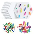 Produktbild: HonGien 8 Stück Filz Pinnwand Sechseckig,Selbstklebende Sechseckige Korkplatte, Hexagon Memotafeln für Foto Hängen, Büro Schlafzimmer und Wanddekoration, Weiß