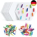 Produktbild: HonGien 8 Stück Filz Korkplatte Pinnwand Hexagon Memotafeln mit 40 Stecknadeln