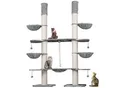 Produktbild: HAPPYPET XXL Kratzbaum-Landschaft für große Katzen - 2-in-1 Aktivitäts- und Sisal-Paradies mit Deckenspanner 280cm hoch Premium Plüsch Grau