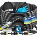 Produktbild: MASKO Hochdruckschlauch Premium Rohrreinigungsschlauch-Set, Rohrreinigungsschlauch mit 3 Adapter und 2 Düsen schwarz 30 m