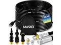 Produktbild: MASKO® Premium Rohrreinigungsschlauch Set Abflussreiniger 30m, 200 bar inkl. Tasche 3 Adapter 2 Düsen kompatibel mit Kärcher k2-k7 LAVOR Hochdruckreiniger Rohrreinigungsset + Handschuhe & Isolierband