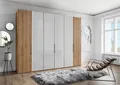 Produktbild: WIEMANN Monaco 1000 Kleiderschrank, 300 x 216 cm, Bianco-Eiche / Glas weiß