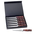 Produktbild: Hanseküche Steakmesser Steakmesser 6er Set – mit Holzgriff (Braun) (6 Stück), Modernes Design, Geschenkbox