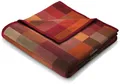 Produktbild: Wohndecke Color Squares Terra, orange-rot karierte Sofadecke in 150x200, Biederlack, Decke aus Baumwollmix, Made in Germany