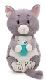Produktbild: NICI Kuscheltier Katze mit Fisch 40x20cm - grau - Weiches Plüschtier – niedliche