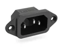 Produktbild: Kaltgeräte Steckverbinder Buchse C-14, 10A/250V mit 2 Loch Rahmenbefestigung