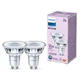 Produktbild: Philips Classic LED GU10 Lampe, 35W, klar, neutralweiß, nicht dimmbar, Doppelpack, Kaltweiß