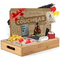 Produktbild: BASICBIRD® Couchbar Snackbox mit 3X Snackschale - Organizer Tablett - Snackspender - Holz Sofatablett für Sofa, Deko, Couch Bar mit Getränkehalter - Snackbox mit Fächern – Wohnmobilausstattung