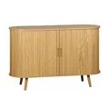 Produktbild: sweeek - Skandinavisches Sideboard, 2 Schiebetüren, 4 Fächer, B 120 x T 40 x H 75 cm - Legacy