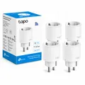 Produktbild: TAPO Energieverbrauchsanzeige 4er Set Smarte Mini WLAN Steckdose weiß