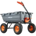 Produktbild: Vevor Transportwagen, Gartenkarre Mit Leicht Zu Montierendem Stahlrahmen, Gartenwagen Mit Umwandelbarem 2-in-1-griff, Mehrzweck-schubkarre Mit 680 Kg Kapazität, 33 Cm Reifen