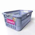 Produktbild: BigDean 3 Stück Wäschekorb 40L mit Softgriffen – Wäschewanne Made in Germany