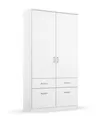 Produktbild: Kleiderschrank Drehtürenschrank Schlafzimmerschrank mit Türen Schubladen Weiß