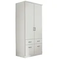 Produktbild: Kombi-Drehtürenschrank - alpinweiß - 2 Türen - 4 Schubkästen - 91 cm breit