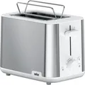 Produktbild: Toaster PurShine HT 1510 WH edelstahl/weiß, 900 Watt, für 2 Scheiben Toast