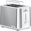 Produktbild: Braun PurShine HT 1510 WH Toaster 2 Scheibe 2 Steckplatz Stainless Steel/White (0X23010033)