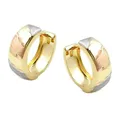 Produktbild: Ohrringe Creolen, tricolor, 375 Gelbgold Weißgold Rotgold, Damen, Goldohrringe