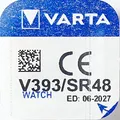 Produktbild: Knopfzelle Silberoxid - Uhrenbatterie ''V393'' VARTA, 65mAh, 1,55V, 1er Blister