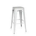 Produktbild: hjh OFFICE 645012 Barhocker VANTAGGIO HIGH Metall Weiß Retro-Hocker im Industry-Design, stapelbar