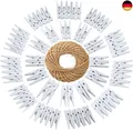 Produktbild: jijAcraft Weiße Holzklammern, 100 Stück Holz Wäscheklammern, 3,5 cm Ho
