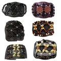 Produktbild: 6 Stück Afrikanische Haarspange Haarkamm Magic Hair Comb,Magischer Kamm Butterfly Stretch Haarklammer Elastisch Dehnbar Perlen Beads,DIY Doppel Clips Haarklammer Haarspangen Haarkämme für Damen Frauen