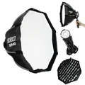 Produktbild: SIRUI 40cm Mini Softbox mit Schneller Aufbau, Faltbar, Mit Diffusor und Gitter, Schnellverschluss für Video Dauerlicht, Kompatibel mit C150X-Serie und QR40