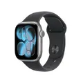 Produktbild: Apple Watch Series 11 GPS + Cellular 42 mm Smartwatch mit Aluminiumgehäuse in Space Grau und Sportarmband in Schwarz (S/M), Schlafindex, Fitnesstracker, Gesundheitsüberwachung, Always-On Display