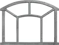 Produktbild: Fenster grau Stallfenster Eisenfenster Scheunenfenster Eisen 58cm Antik-Stil (m)