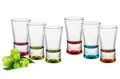 Produktbild: 6 Schnapsgläser Tequilagläser Bunte Gläser Schnaps Shots Stamper Wodkagläser